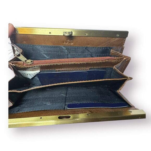 Ashwood Brown Leather Wallet/Clutch RFID Protection - Picture 4 of 9